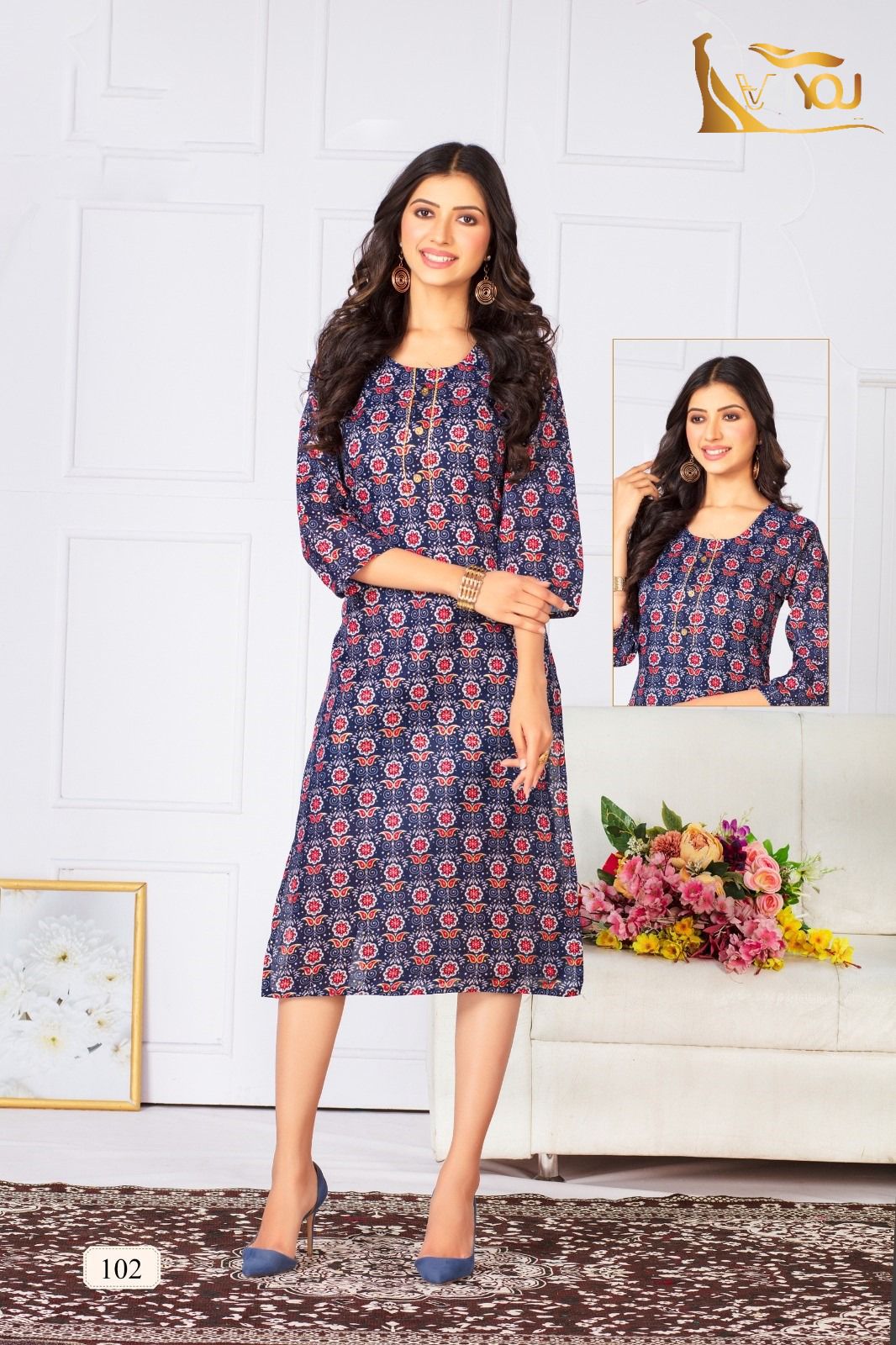 Hetvi By V4you Size Set Printed Kurtis Catalog
